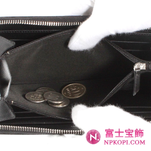 シャネル クルーズライン キャビアスキン 長財布 ブラック＆シルバー A50104 【2012年新作】